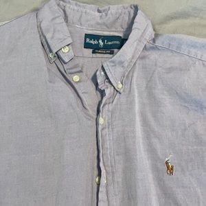 Men’s long sleeve lavender polo dress shirt
